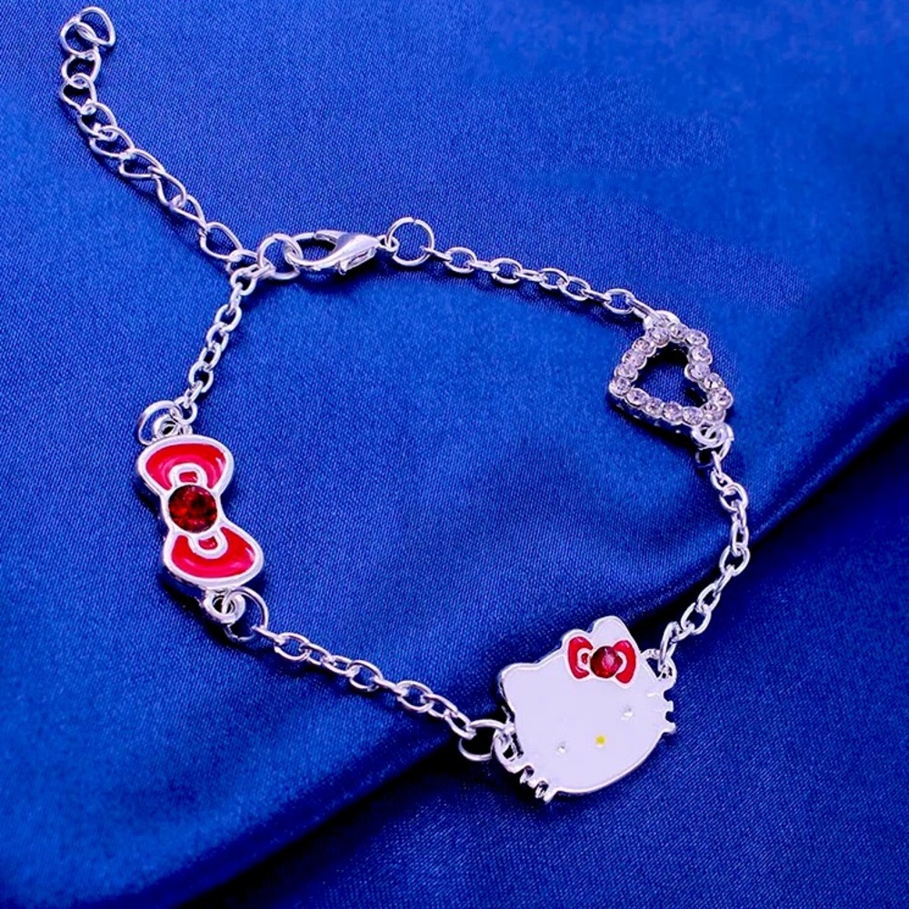 Kitty bracelet Silver cute kitty womens girl 1 piece